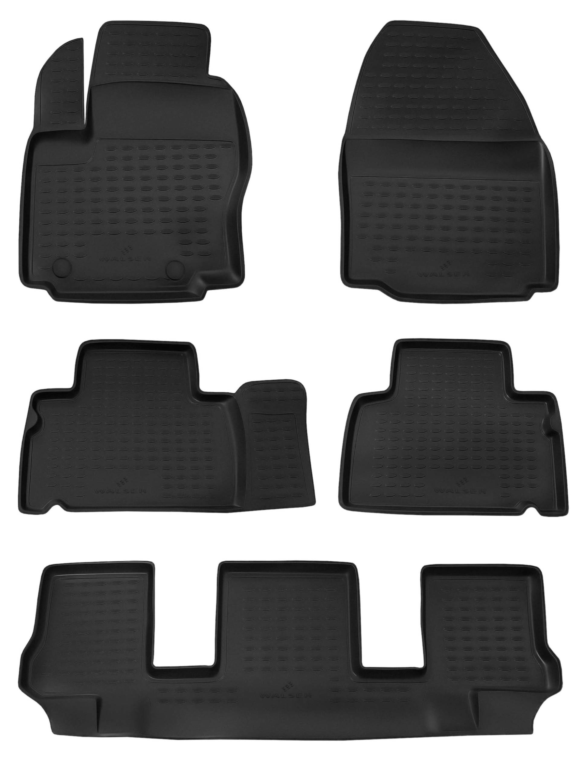 WALSER XTR Gummi Fussmatten Auto kompatibel mit Ford Galaxy II (WA6) 2006-2015, 100% passgenaue Auto Fußmatten, robuste Universal Fußmatte Auto, Gummimatten Auto, Auto Fussmatten Gummi von Walser