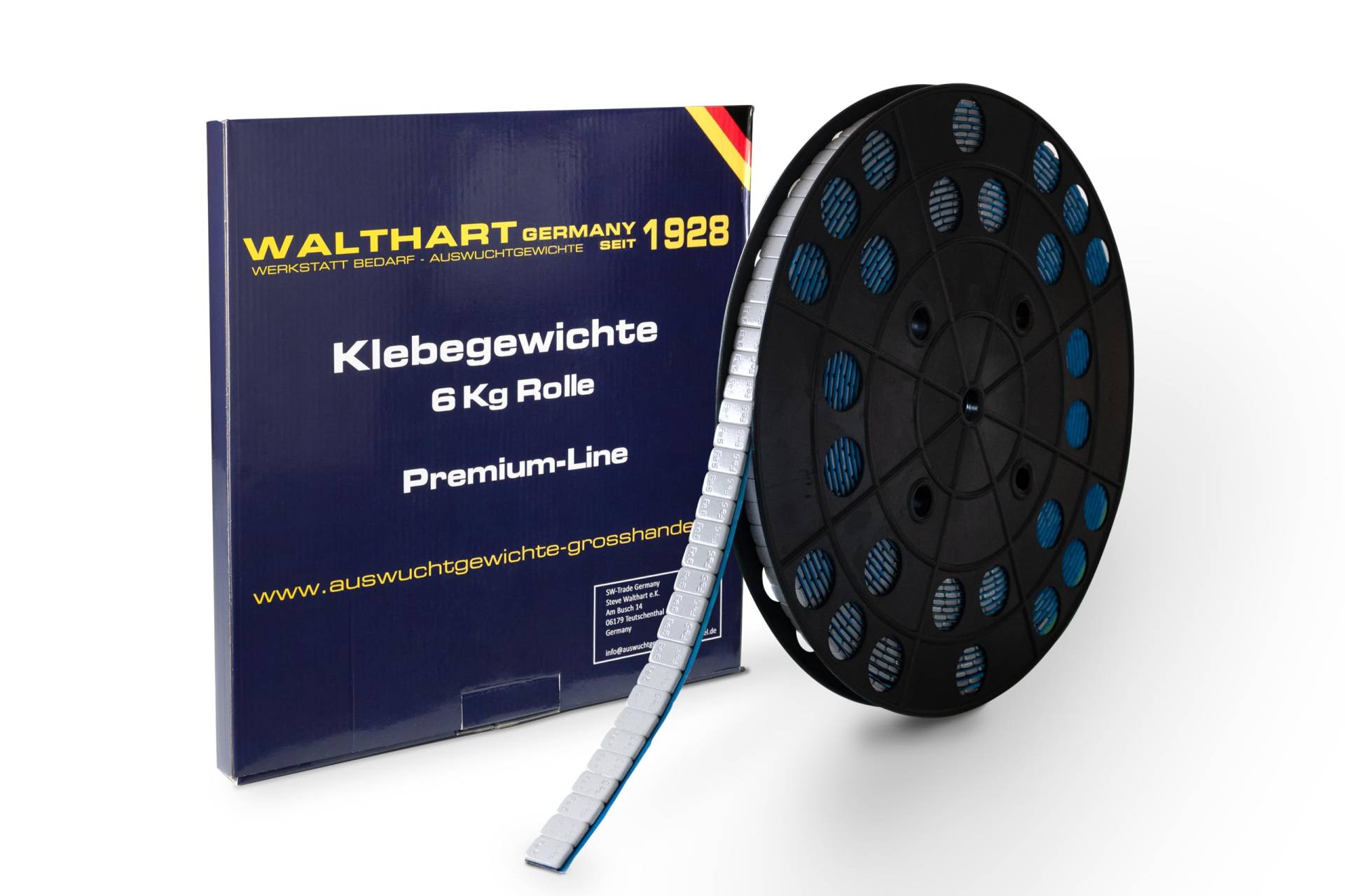 6kg Klebegewichte Wuchtgewichte Rolle 1200x5g Stahlgewichte Verzinkt Kleberiegel mit Abrisskante Auswuchtgewichte für Stahlfelgen & Alufelgen - Kunststoffbeschichtet FE-Klebegewichte von Walthart Germany seit 1928