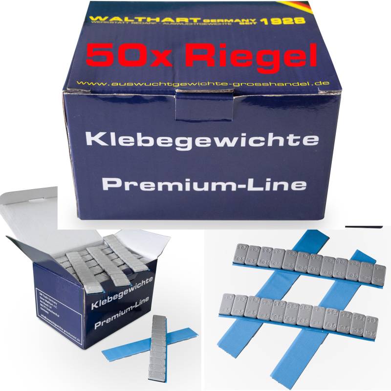 Walthart Germany seit 1928 50 Auswuchtgewichte Grau Felgensilber 12x5g I Klebegewichte Stahlgewichte Kleberiegel 60g mit ABRISSKANTE I verzinkt & kunststoffbeschichtet 3,0Kg von Walthart Germany seit 1928