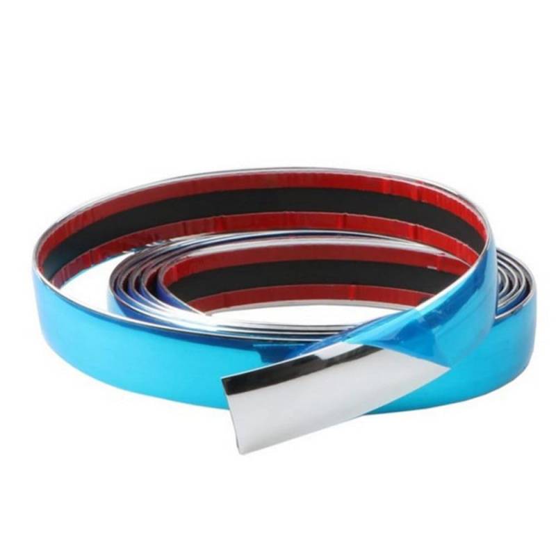 Auto Chrom Zierleiste Selbstklebend Universal Auto Chromleiste PVC Chrom Stoßstange Autofenster Kantenschutz Chromleiste Car Trim Strip Protection Autodekoration Auto Zubehör,Silber,22mmx5m von Wambere