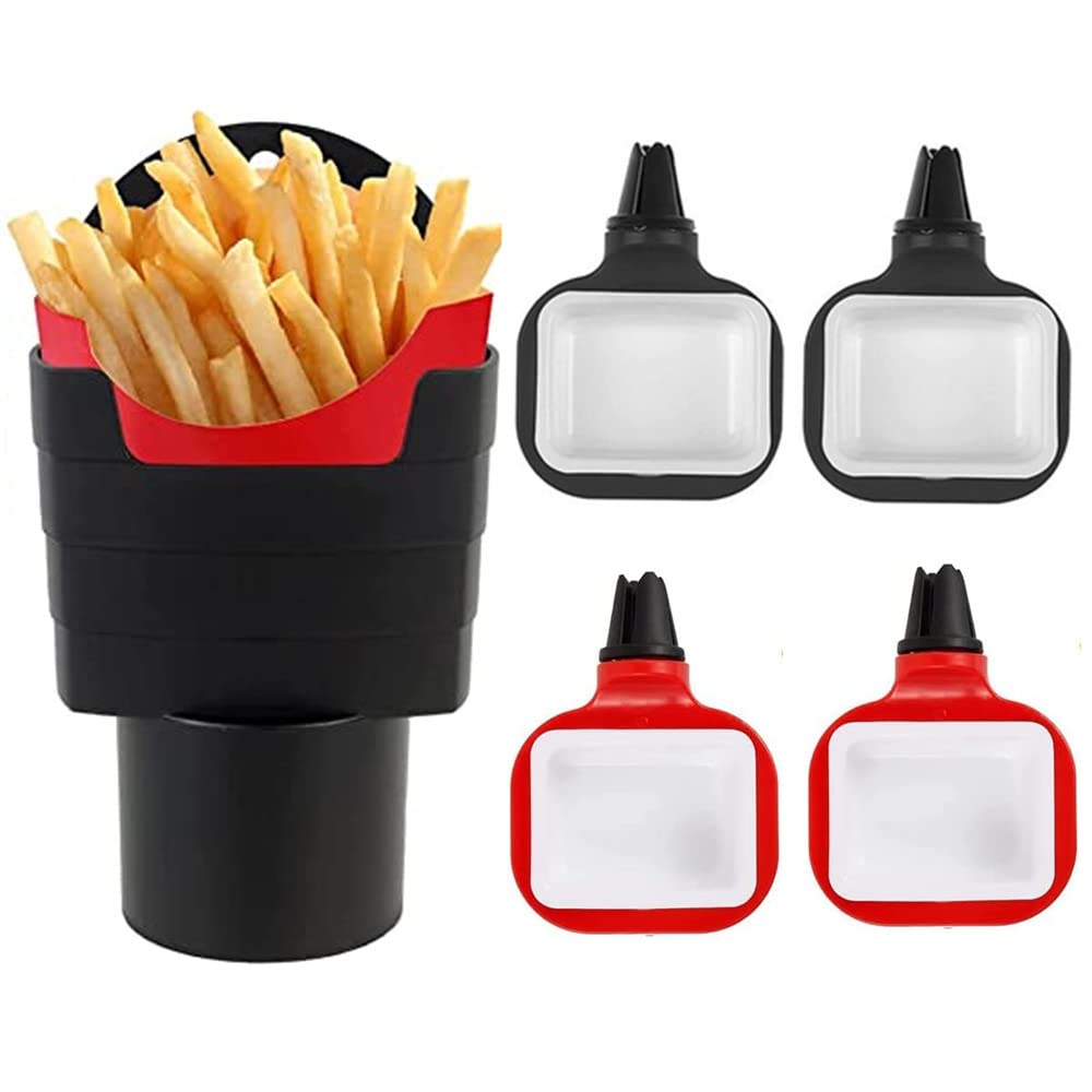 5 Stück Saucenhalter Auto Clip-Set,Pommes-Frites-Becherhalter Auto Saucenhalter Auto Pommes Halter Dip- und Saucenhalter-Clip-Set von Wanfoou