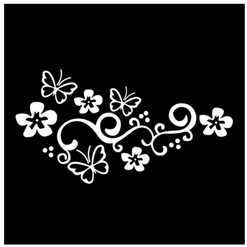 Blumenranke Autoaufkleber, Schmetterling und Blume Autoaufkleber Auto Tattoo, Kunststoff Autoaufkleber Schmetterling Selbstklebender Aufkleber Auto Emblem Auto Aufkleber Aufkleber 46 * 27cm von Wanfoou