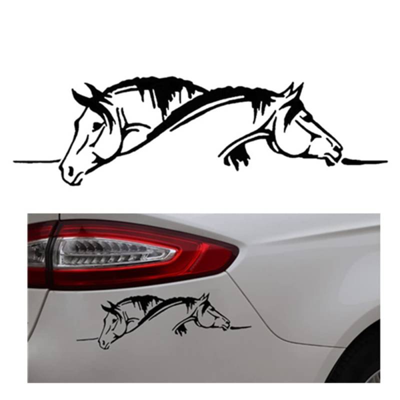 Wanfoou Autoaufkleber Autosticker Decal Aufkleber Sticker，Persönlichkeit herrschsüchtig Pferd Auto Aufkleber Zwei Pferd Auto Aufkleber stilvoll von Wanfoou