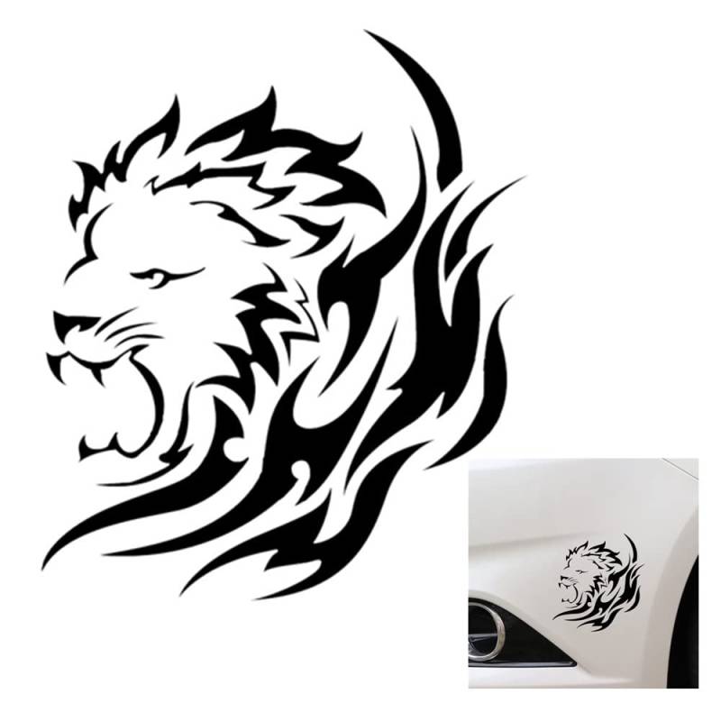 Wanfoou Motorhaube Aufkleber, Löwe Realistisch Aufkleber Selbstklebende Auto Fenster Karosserie Aufkleber Tier Emblem Sticker Auto Styling Dekoration Aufkleber,Schwarz von Wanfoou