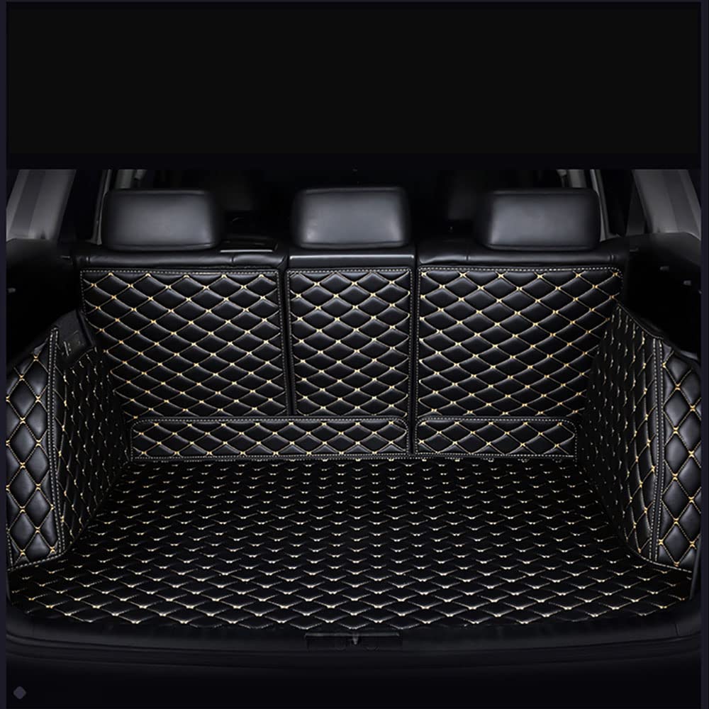 Auto Voll Umgeben Kofferraummatten Leder Kofferraumwanne Liner Tray, für Mercedes Benz A-Class W177 A35 A45 S AMG 4MATIC 2019-2021 Auto Kofferraum Schutzmatte Interieur Zubehör,Black beige Style von WangSiwe