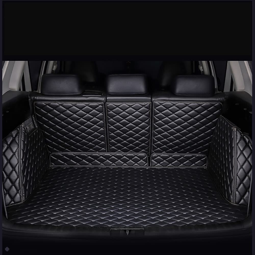 Auto Voll Umgeben Kofferraummatten Leder Kofferraumwanne Liner Tray, für Mercedes Benz GLE C167 350 450 AMG 53 4MATIC 2019-2021 Auto Kofferraum Schutzmatte Interieur Zubehör,Allblack Style von WangSiwe