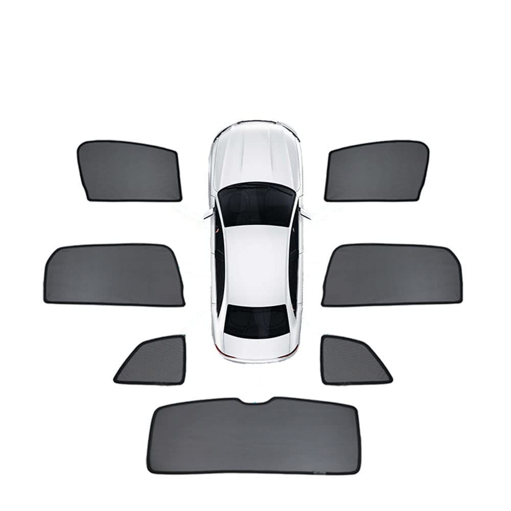 Auto magnetischer Sonnenschutz für Skoda Kodiaq 2017-2023 Doppelseitiges UV Schutz Autofenster Netz Blendschutz Sonnenschutzrollos Auto Zubehör,7pcs Full Set von WangSiwe