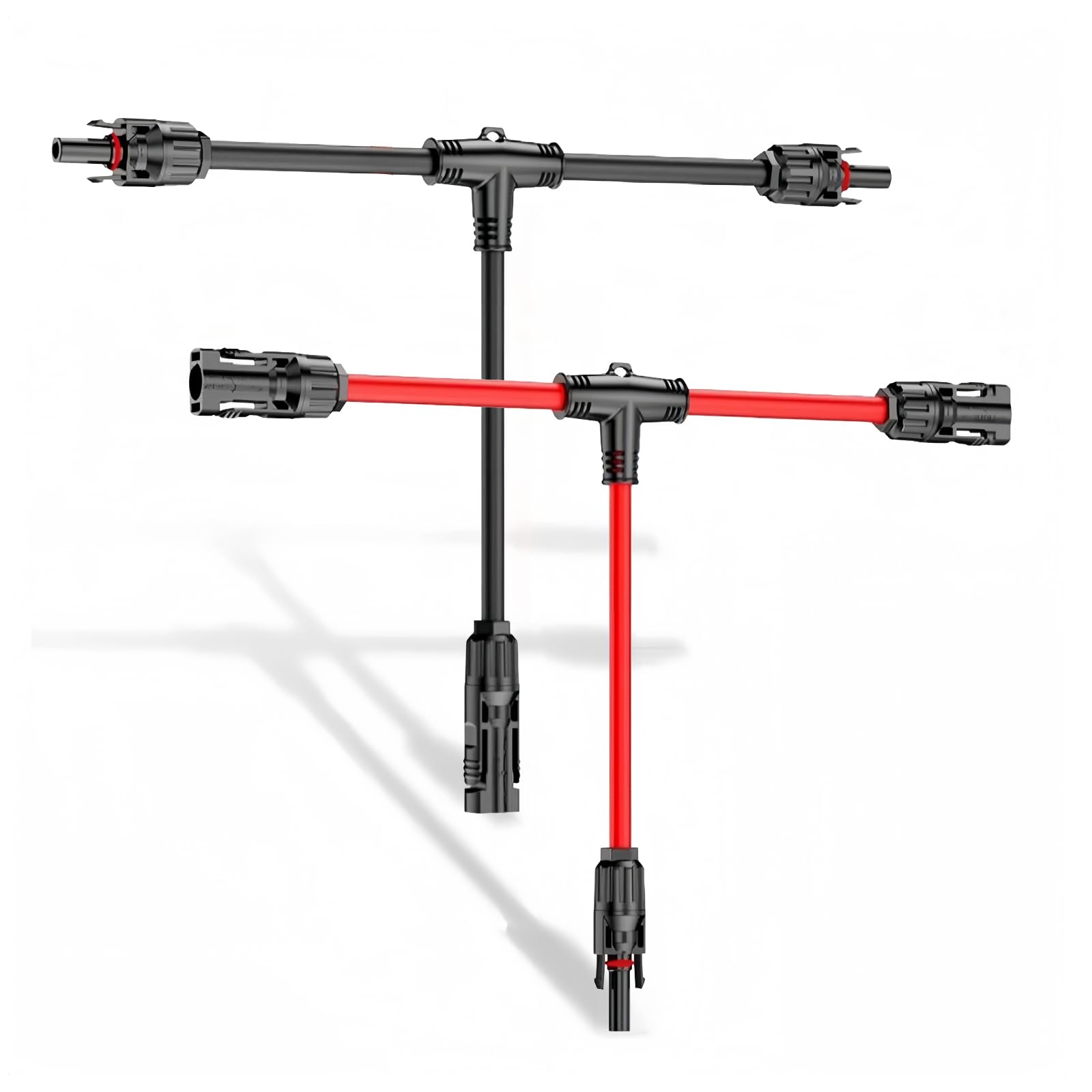 Solarkabel T-Verteiler, Solar (1 bis 2) Junction Adapter, für parallelen Photovoltaikanschluss (1 rot + 1 schwarz), Solarkabelverbinder IP68 wasserdicht (1 Satz) von Wanglaism