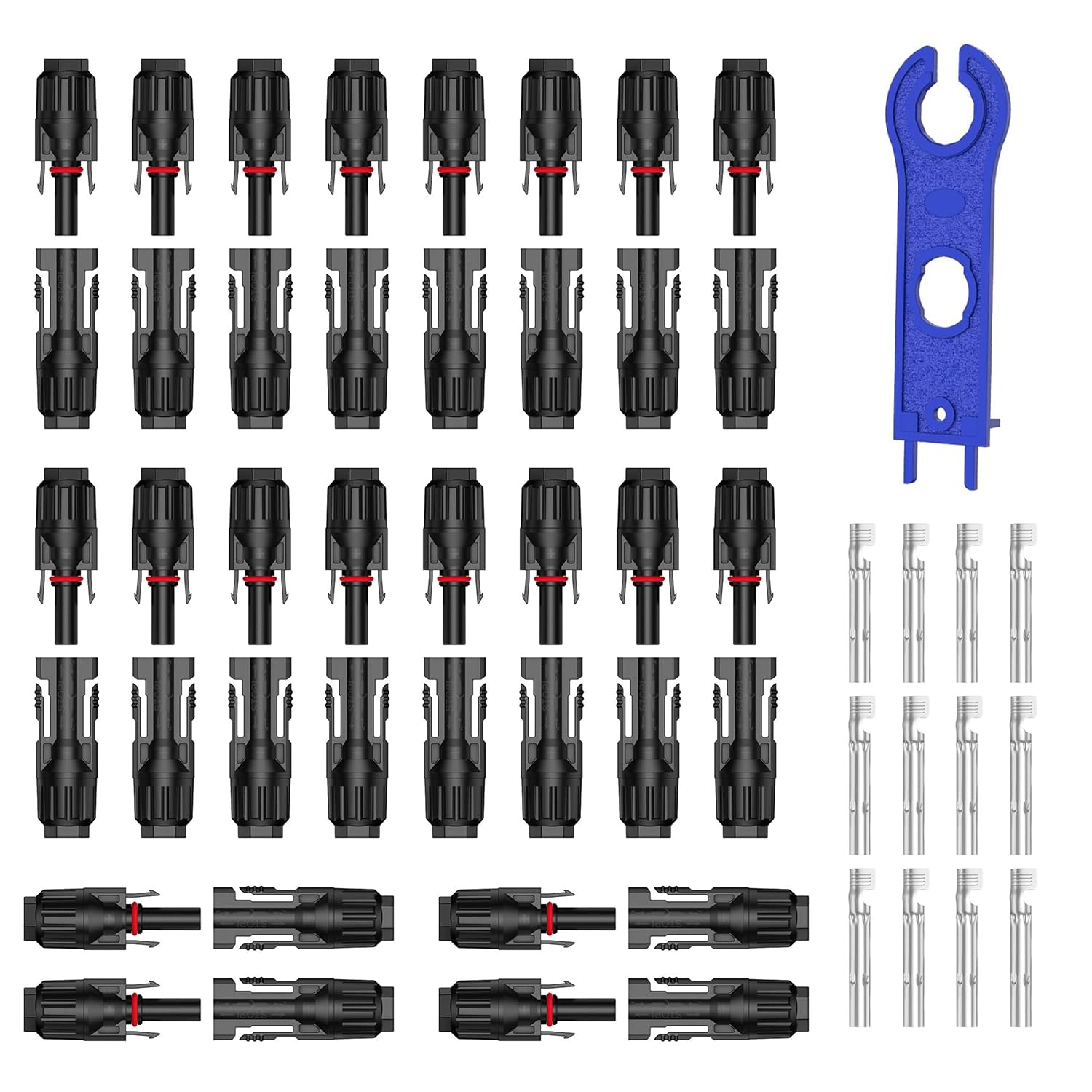 Stecker Männlich/Weiblich Solarpanel Steckverbinder, 6 Paar Solarpanel Stecker, mit 1Pcs Schraubenschlüssel, Leicht zu Zerlegen und Zusammenzubauen Solarstecker für Photovoltaik Solarkabe (20) von Wanglaism