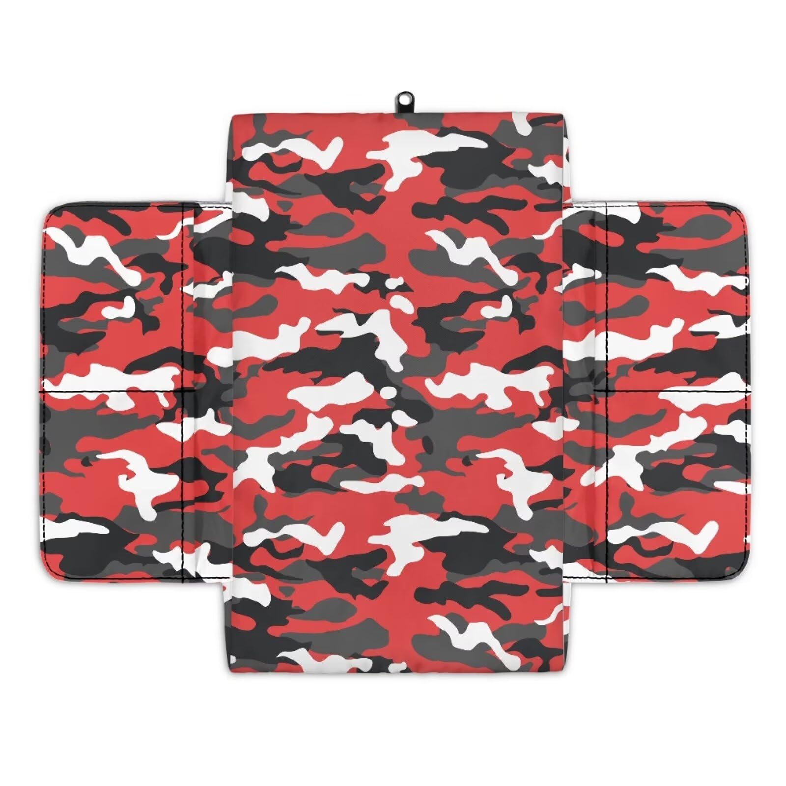 Wanyint Auto-Mittelkonsolenbezug, rutschfest, verschleißfest, Camouflage-Armlehne, Kissen, Schutzhülle, universelle Passform für Autositz-Organizer, Rot / Schwarz von Wanyint