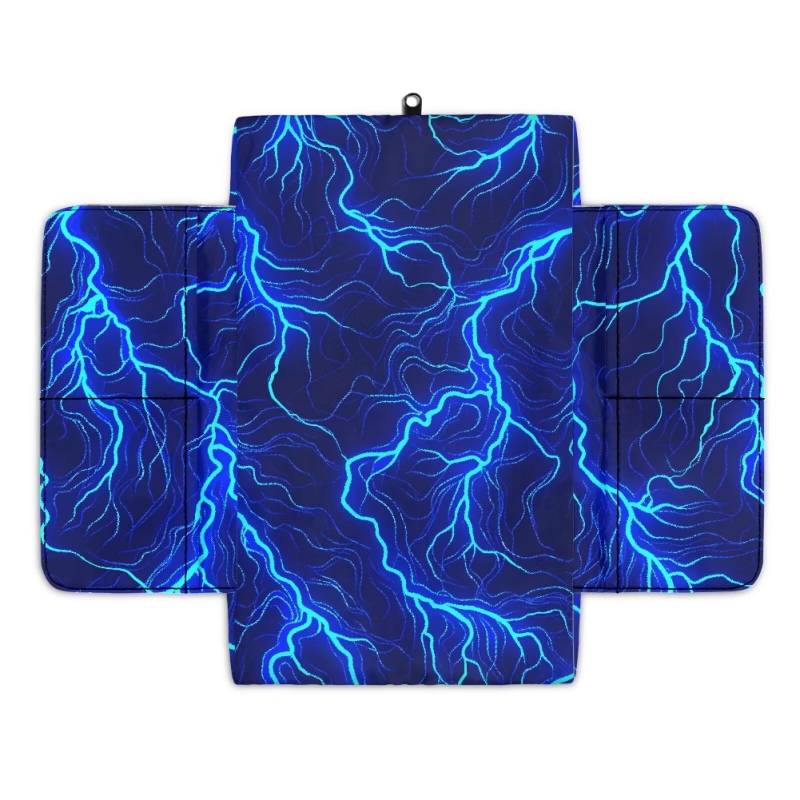 Wanyint Blue Lightning Auto Mittelkonsole Pad Bequeme Armlehne Box Schutz Weiche Handauflage Kissen für Autositz Organizer Armlehne Kissen Schutzhülle Automobile Dekor von Wanyint