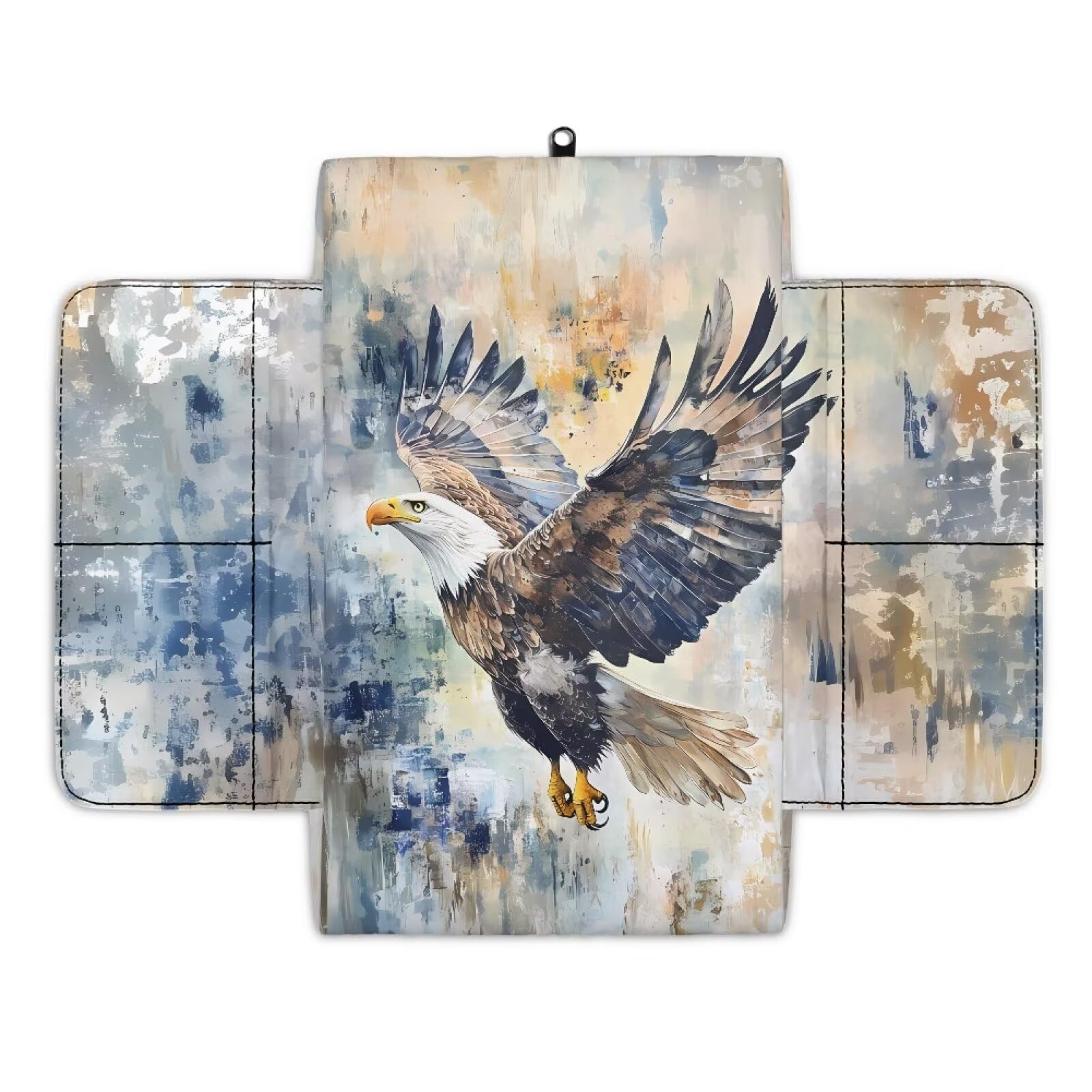 Wanyint Eagle Vintage Auto Mittelkonsole Pad Rutschfeste Armlehne Abdeckung Kissen Deckel Verschleißfeste Armlehne Kissen Schutz für Autositz Organizer Universal Fit für die meisten Fahrzeuge von Wanyint