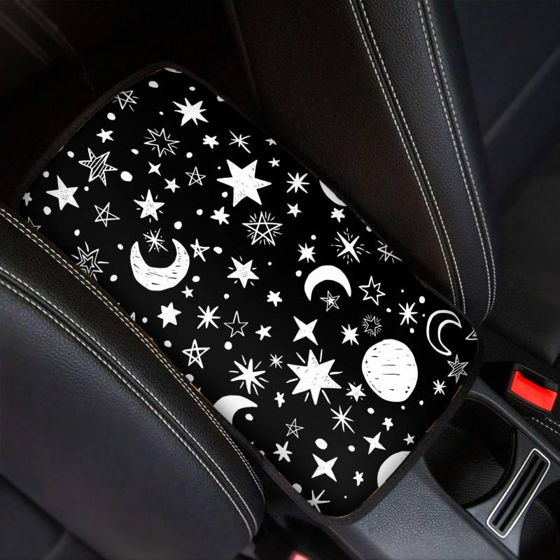 Wanyint Moon Star Print Auto Mittelkonsole Abdeckung Pad Bequeme Auto Armlehne Abdeckung Protector Automotive Zubehör von Wanyint