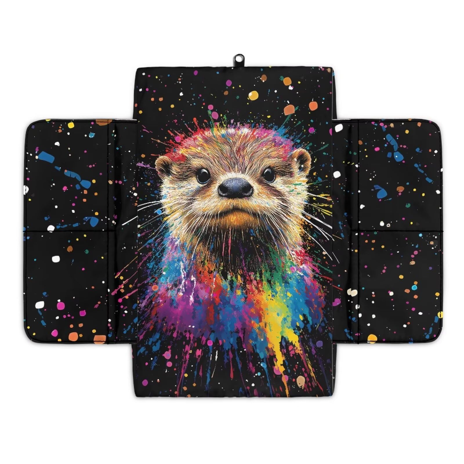 Wanyint Otter Splash Bunte Auto-Mittelkonsole Pad Weiche Armlehne Abdeckung Schutz mit Taschen Aufbewahrungstasche Kratzfeste Armlehne Abdeckung Mittelkonsole Pad Auto Dekoration von Wanyint