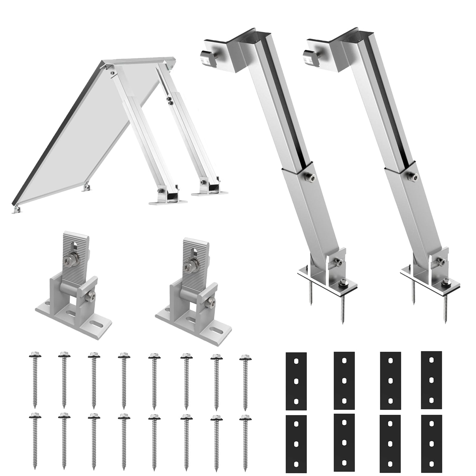 10 Paar Solarmodul Halterung, Aufständerung für Solarmodule 0-40°, Aluminium Solarpanel Halterung Individuell Verstellbar 36CM-70CM, Befestigung Solarmodul für Flachdach Wohnmobil Balkonkraftwerk von Warmfay