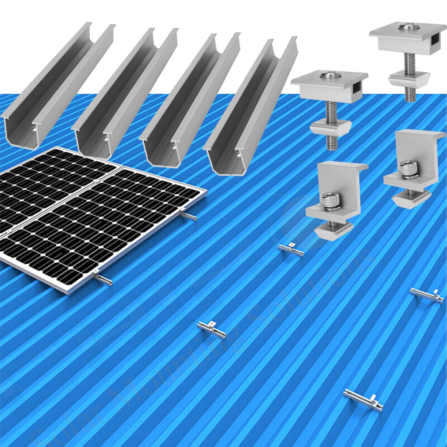 Solarmodule Halterung Kit,Halterung für Solarpanel 20cm,Befestigung Querstreben Set Für Solar Panel,rapezblech Flachdach Montage PV Befestigung Set,Dachhalterung für Aufachmontage Solar PV von Warmfay