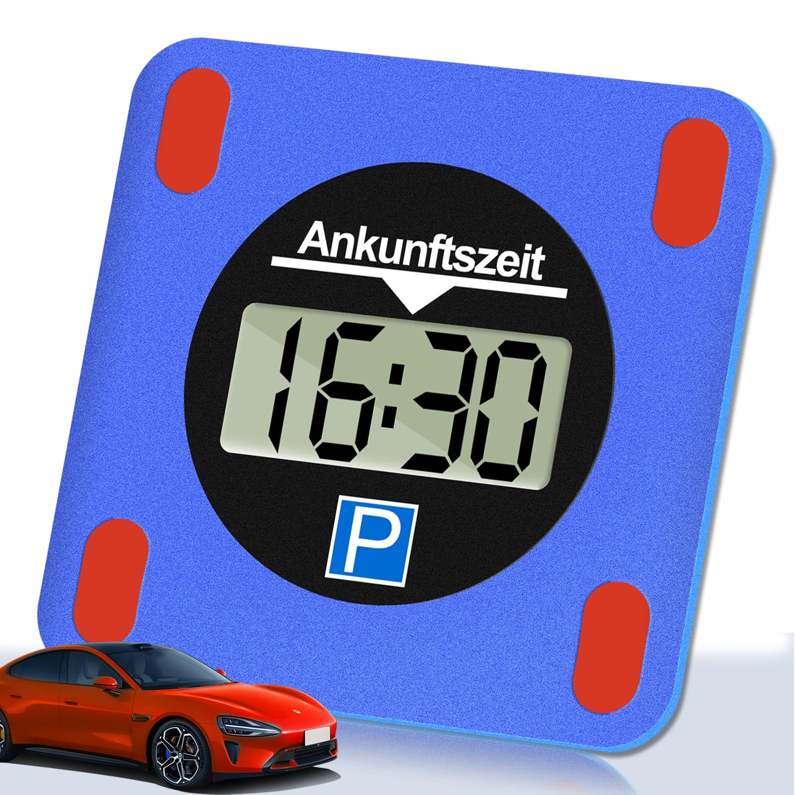 Warmfay Elektronische Parkscheibe mit Zulassung vom KBA, Mini Automatische Digitale Parkscheibe mit Batterie, Parkscheibe Elektrisch für Auto mit Taktungseinstellung - Blau, 1 Stück von Warmfay