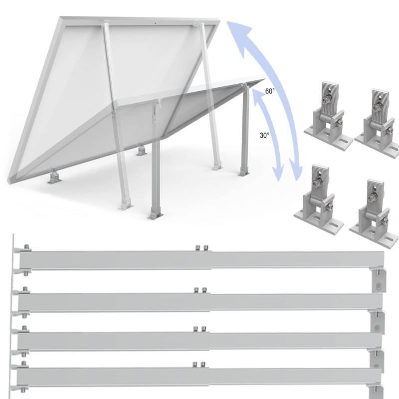 Warmfay Solarmodul Halterung, 2 Sets Halterung Balkonkraftwerk Montageset Extra Länge 52CM-104CM, Aufständerung 60°Max Verstellbar, Alu Solarpanel Halterung für Flachdach Wohnmobil Boote Wand von Warmfay