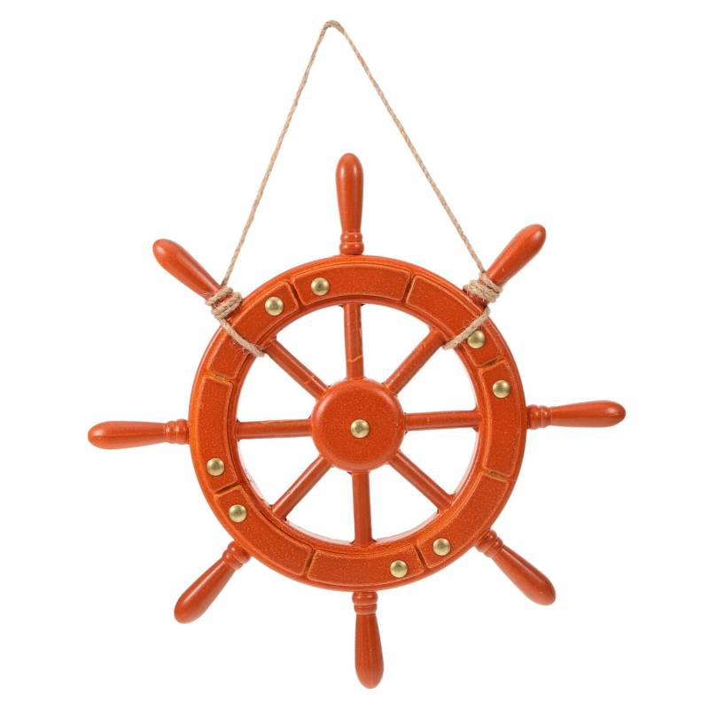 Warmhm 1stk Schiffsruder-ornament-anhänger Holzwandlenkrad Nautische Verzierung Aus Holz Schiffsrad Mit Seil Nautisches Lenkrad Schiff Steuerrad Holzruder Strand Massivholz Hölzern von Warmhm