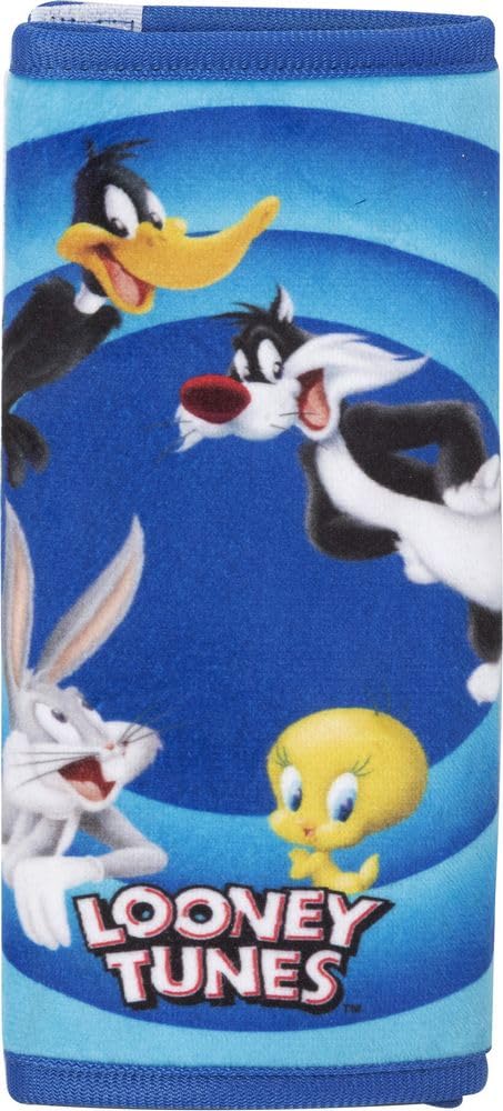 Warner Bros Gürtelschlaufe Auto Looney Tunes Kinder Mädchen Reise Sicherheit Daffy Duck Bugs Bunny Titti Silvestro Cartoon hellblau von TataWay in viaggio si cresce