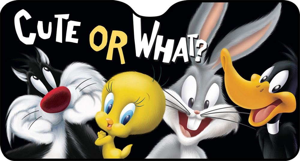 Warner Bros Sonnenschutz für Vorderseite für Kinder, Mädchen, Looney Tunes, 130 x 70 cm, Bugs Bunny Daffy Duck Titti Silvestro Sonnenschutz für Reisen von TataWay in viaggio si cresce