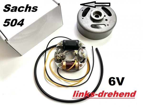 Komplette Magnet Zündung mit Polrad klein 6V 17W für Sachs 504 Motor linksdre... von Wat Yong