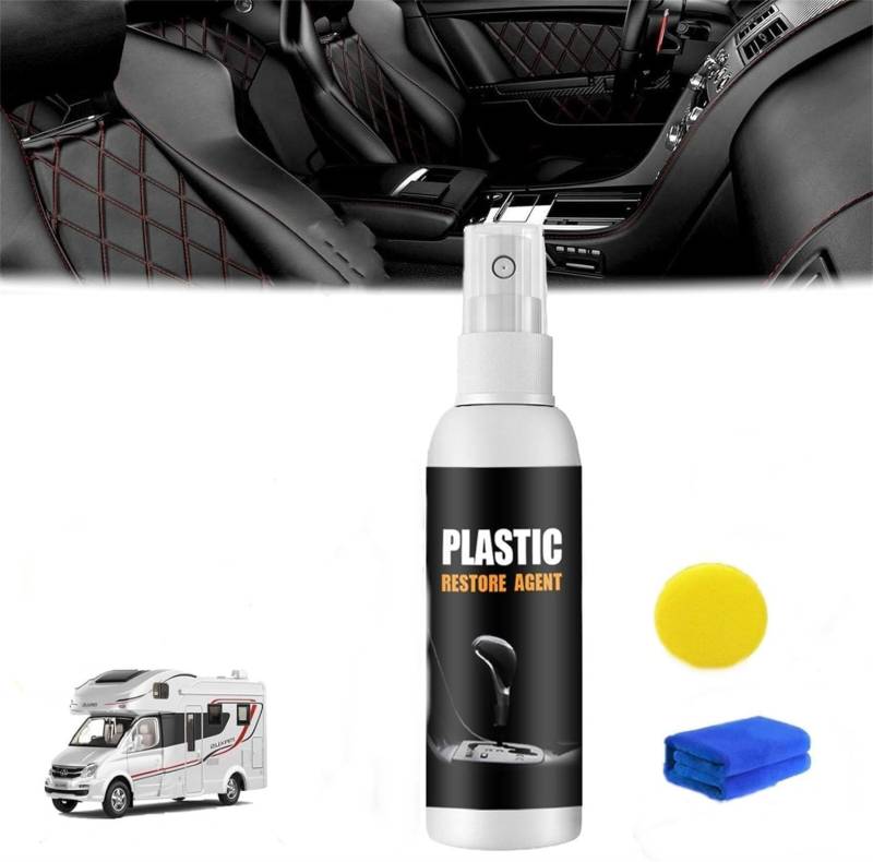 Decal Restore Agent, Decal Remover, Decal Restorer and Protectant, Plastic Parts Refurbish Agent, Plastic Leather Restorer, Car Plastic Renovation Coating (1 Pcs) von Wbietu