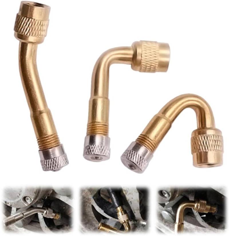 Multi-Function Pure Brass Inflatable Nozzle Extension, Inflatable Nozzle Extension, Valve Stem Extenders 45 Degree 90 Degree 135 Degree Universal Tire Valve Extender (45+90+135 Degree) von Wbietu