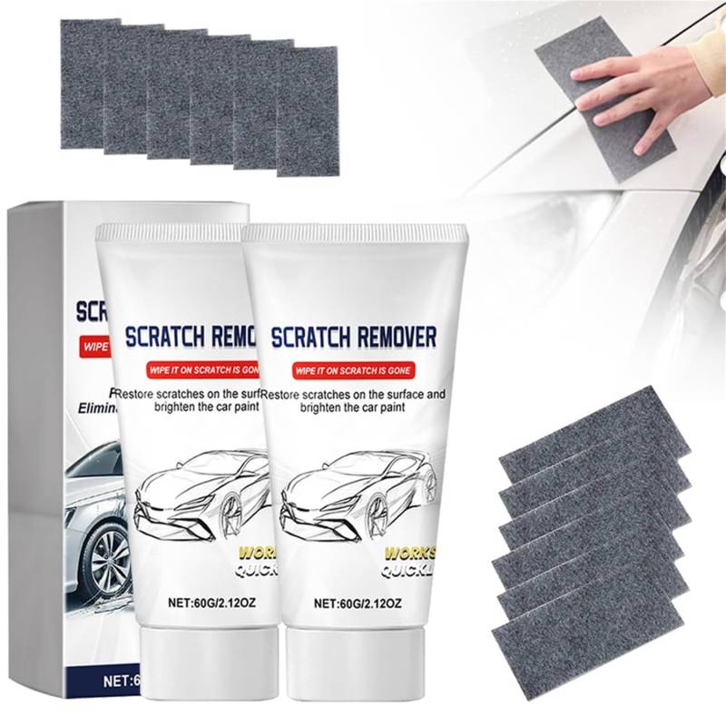 Nano Sparkle Cloth Car Scratch Remover, 2024 Upgrade Car Scratch Repair Paste, Nano Sparkle Cloth with Car Scratch Repair Paste Polishing Wax for Car Scratches (2 Pcs) von Wbietu