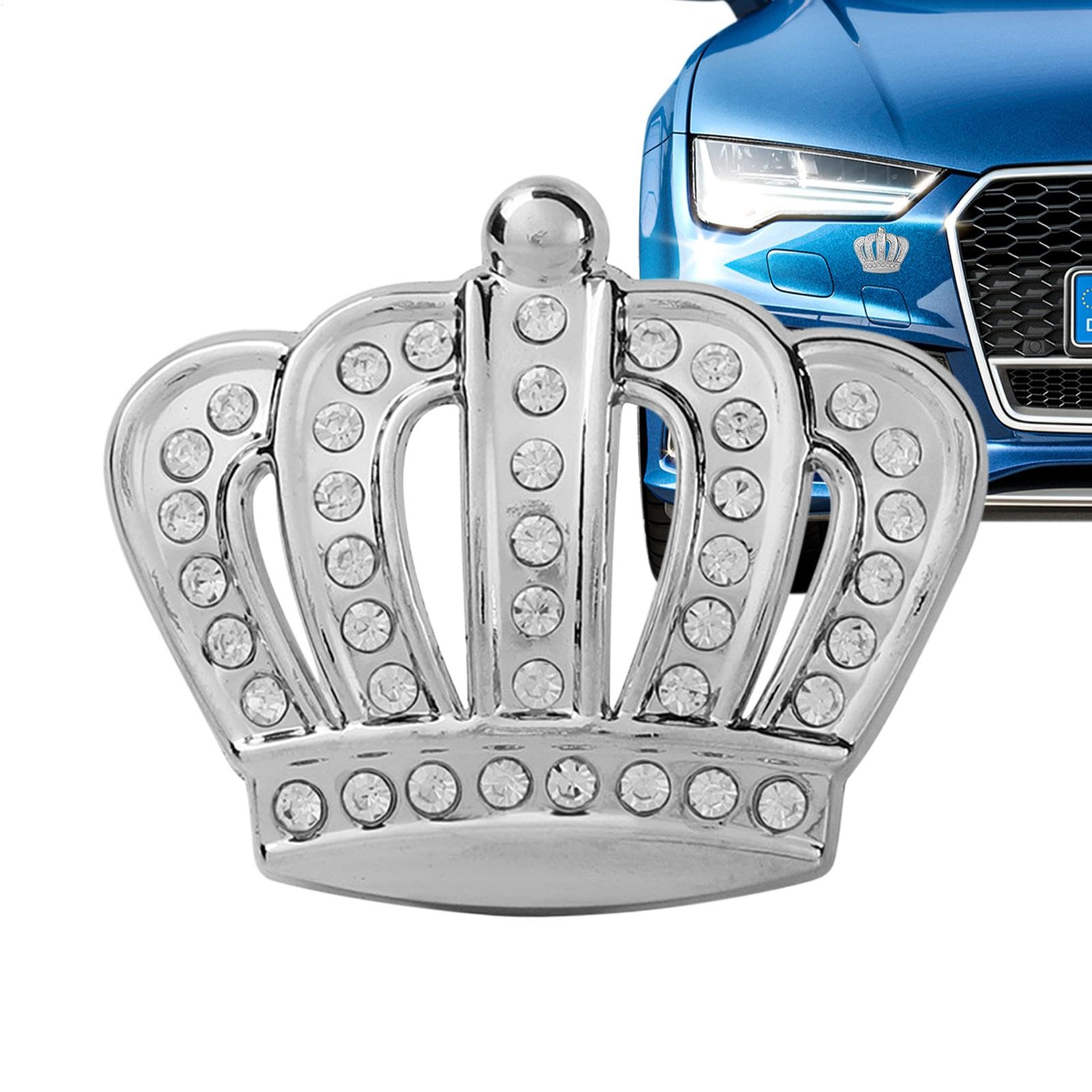 Bling Crystal Crown Auto-Emblem-Aufkleber, Königin-Krone-Aufkleber für Auto - Kristall-Kronen-Emblem-Abzeichen-Aufkleber | Selbstklebende Bling-Autofensteraufkleber für Laptops, Gepäck, Stoßstange, De von Wcybym