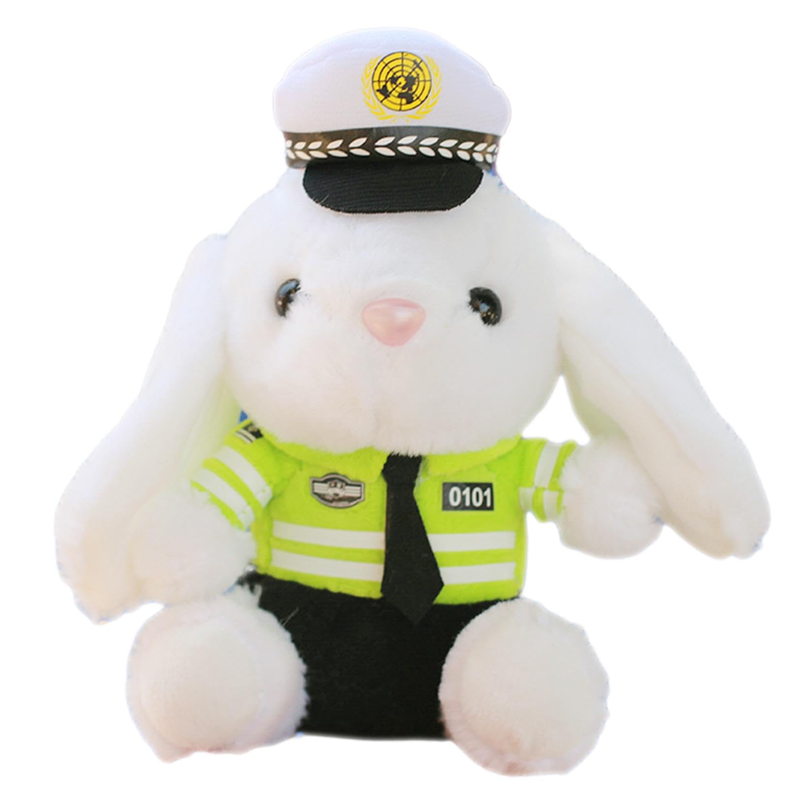 Stoffhase | Polizist Hase | Robbenplüsch | Kaninchenpuppen | Plüsch-Autoornament | Niedlicher Cartoon-Kofferraum-Ornament, Auto-Schwanz-Anhänger, Plüsch für Auto-Motorräder, Dekoration von Wcybym