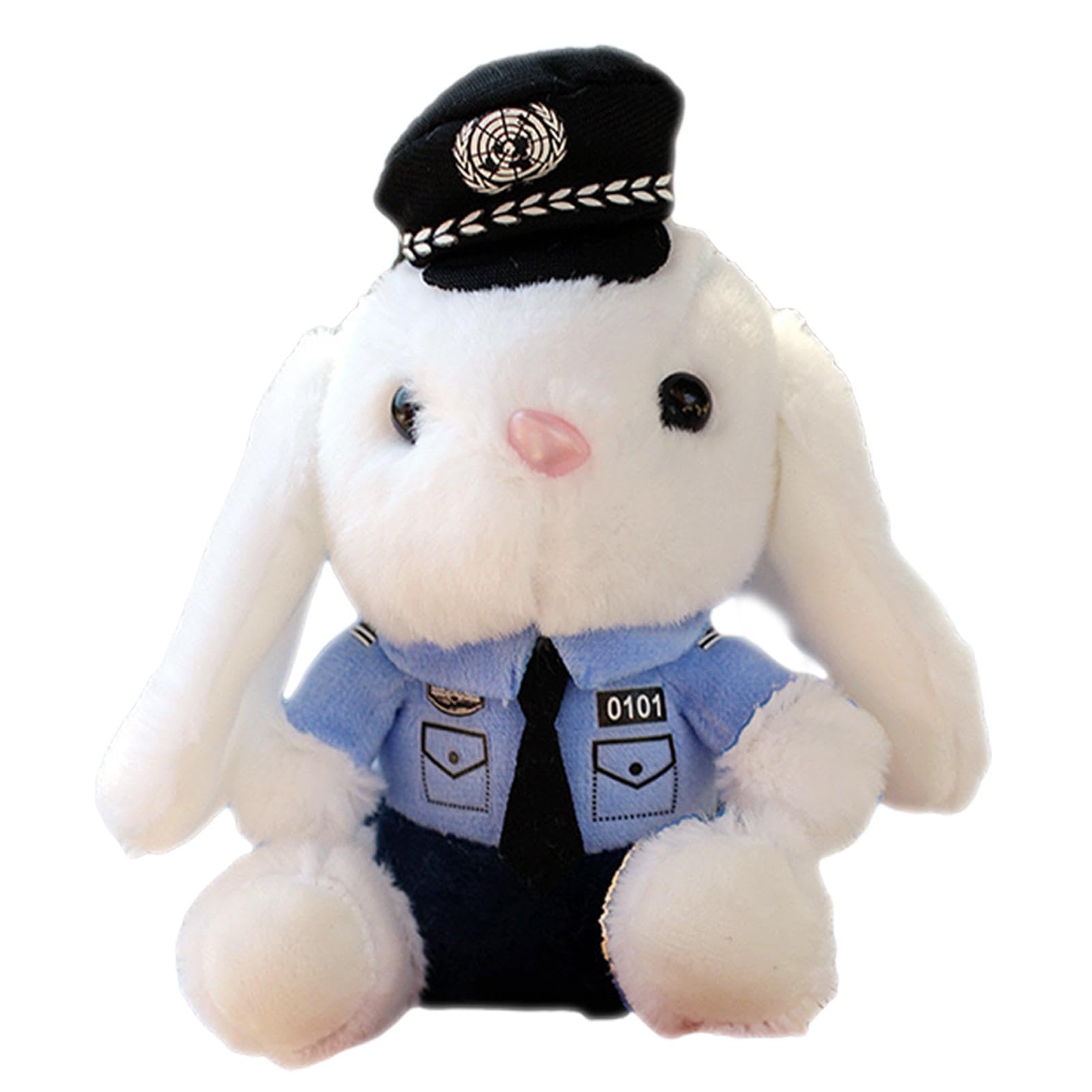 Stoffhase | Polizist Hase | Robbenplüsch | Kaninchenpuppen | Plüsch-Autoornament | Niedlicher Cartoon-Kofferraum-Ornament, Auto-Schwanz-Anhänger, Plüsch für Auto-Motorräder, Dekoration von Wcybym