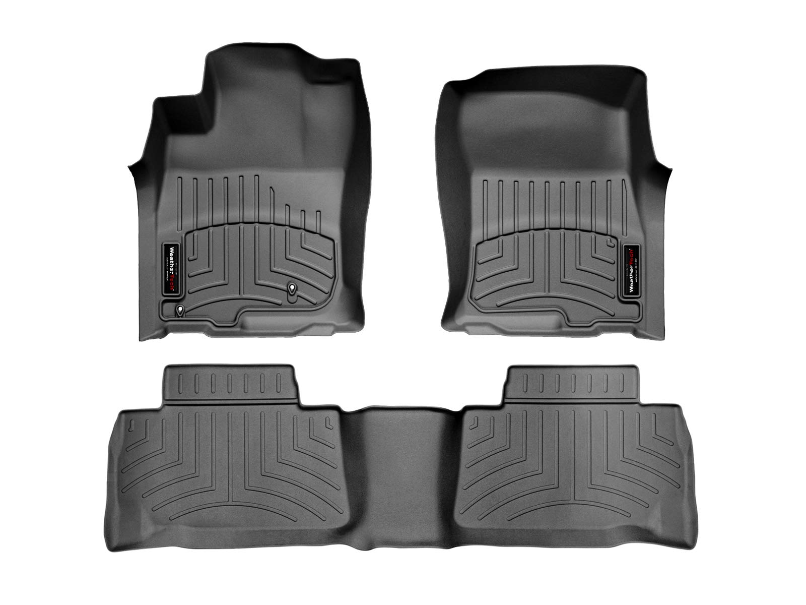 Passgenaue Fußmatten gummimatten passend für: Toyota Land Cruiser J150 3-Türig 2010-13|Schwarz|1. und 2. Reihe Weathertech FloorLiner von WeatherTech