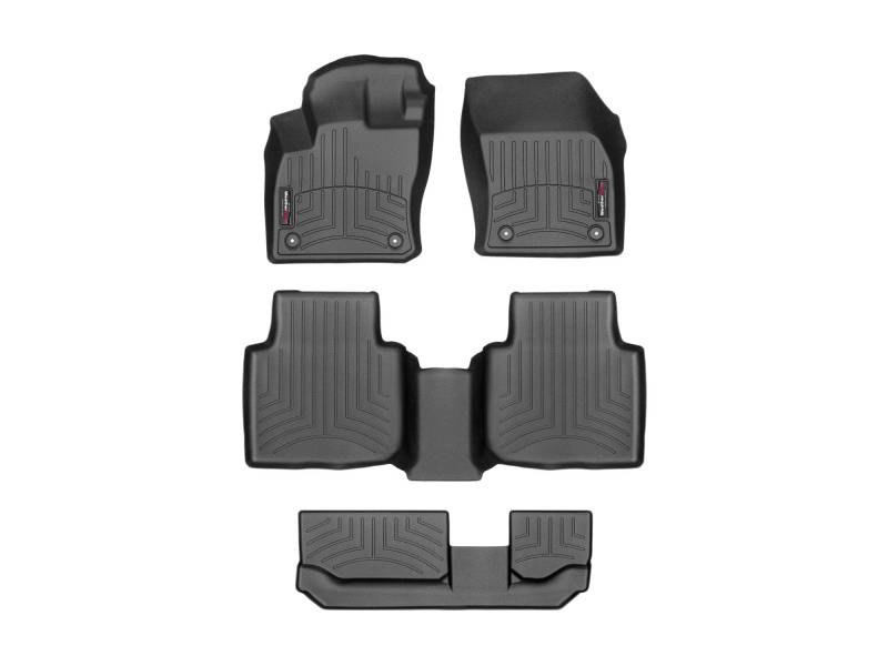 Passgenaue Fußmatten gummimatten passend für: Volkswagen Tiguan Allspace 2017-19|Schwarz|1., 2. und 3. Reihe Weathertech FloorLiner von WeatherTech