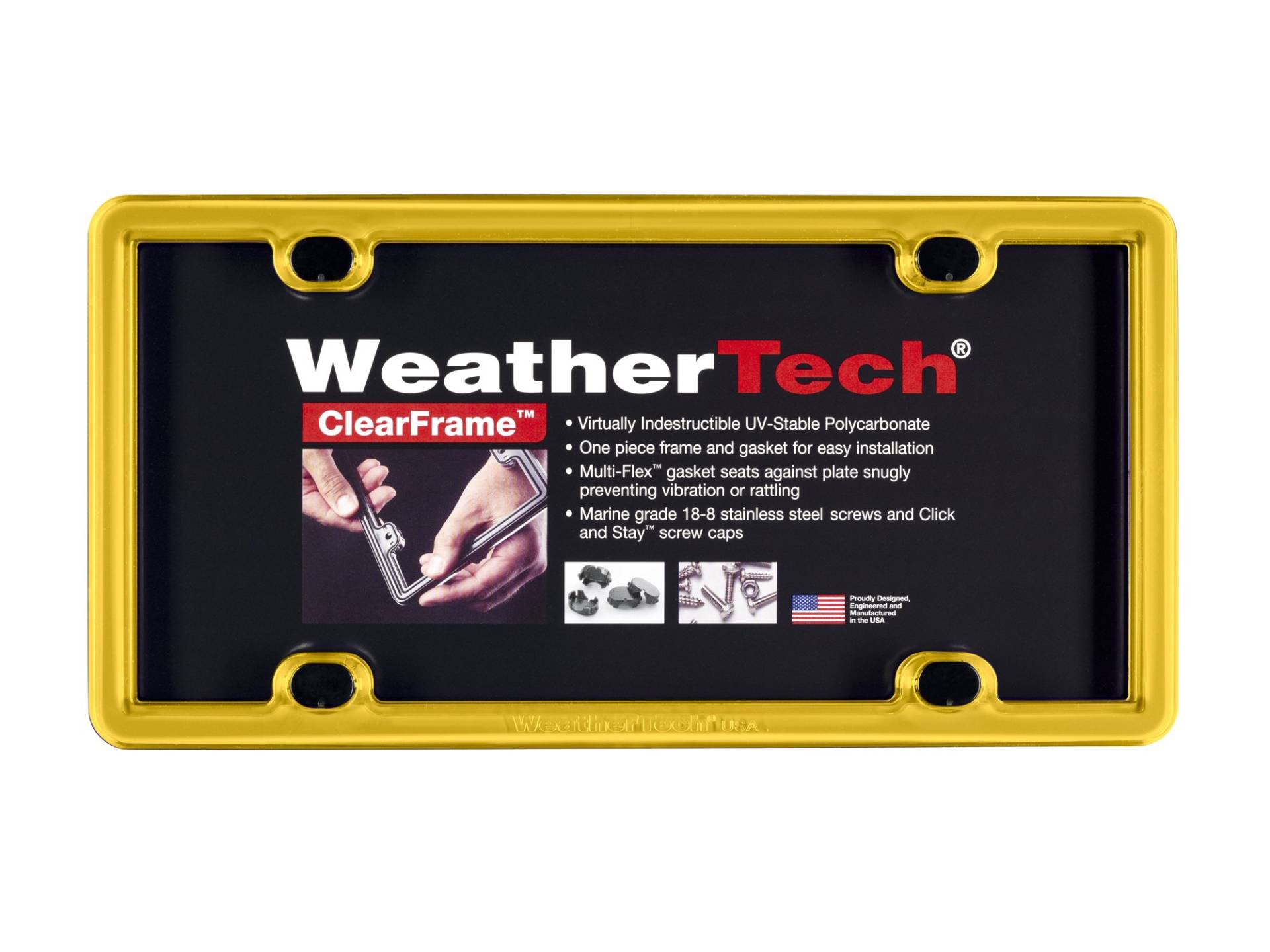 WeatherTech ClearFrame Kennzeichenrahmen, goldgelb von WeatherTech