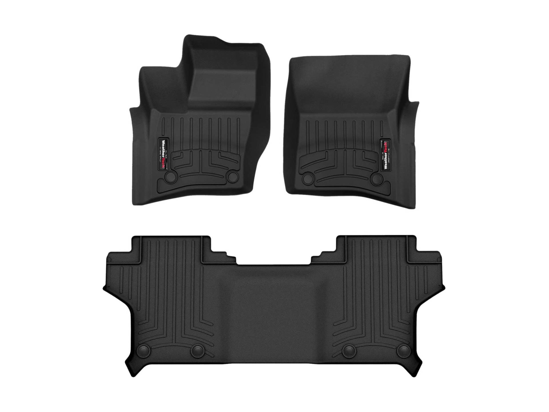 WeatherTech Passgenaue Auto Fußmatten Kompatibel mit Land Rover Defender 90 L663 2020-23 | Schwarz|1. und 2. Reihe von WeatherTech