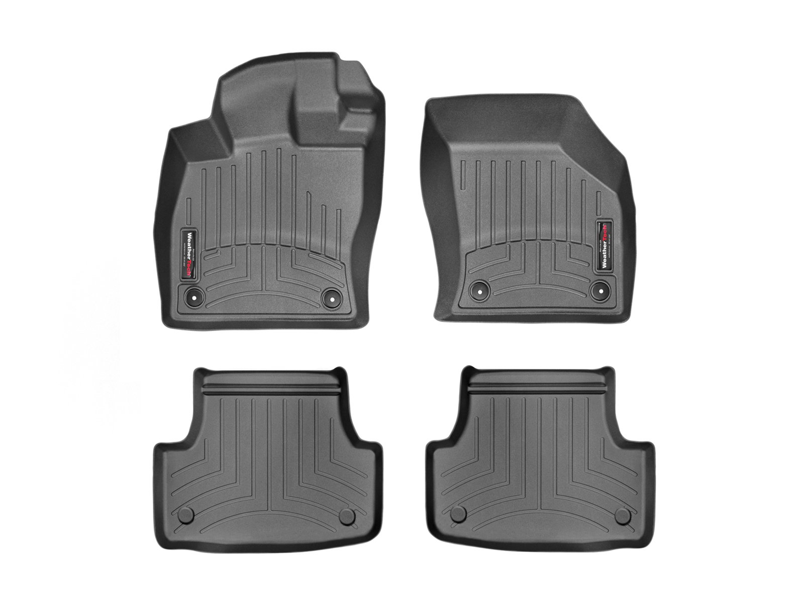 Weathertech Passgenaue Auto Fußmatten Kompatibel mit Golf 8 (NO HYBRID) 2020-22 | Schwarz|1. und 2. Reihe von WeatherTech