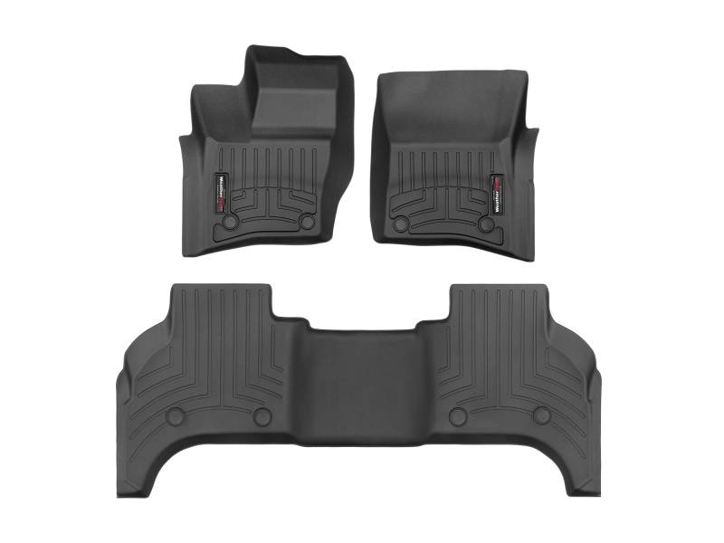 WeatherTech Passgenaue Auto Fußmatten Kompatibel mit Land Rover Defender 110 L663 2020-23 | Schwarz|1. und 2. Reihe von WeatherTech