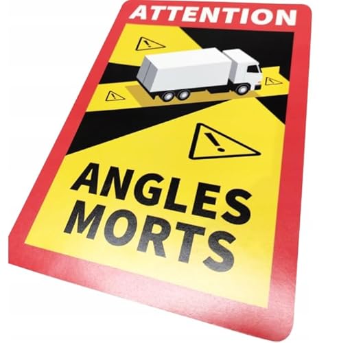 Web Truck 12 Stück Attention Angles Morts Etiketten selbstklebend 25 x 17 cm für LKW und Wohnwagen Warntafel Hinweiszeichen Schild Frankreich mit UV Schutz von Web Truck