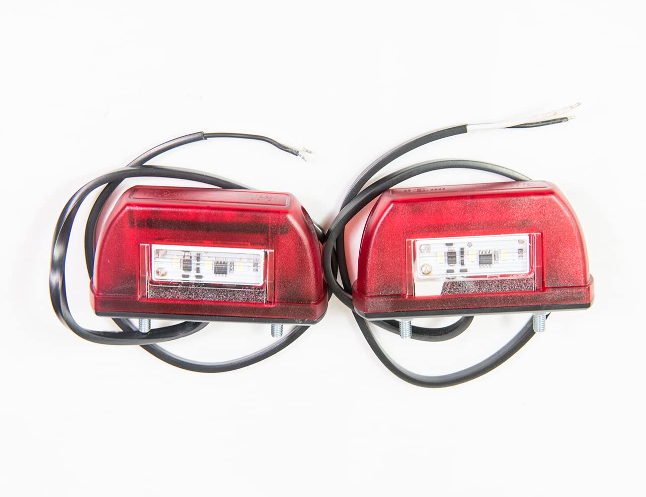 2 x LED Kennzeichenbeleuchtung - LED Nummernschildbeleuchtung 12-24V - E-Prüfzeichen - Kennzeichenleuchte Rück-Paar - 5 LED-Lampe - Kennzeichenbeleuchtung für Anhänger, Wohnwagen, Auflieger, LKW von Web Truck