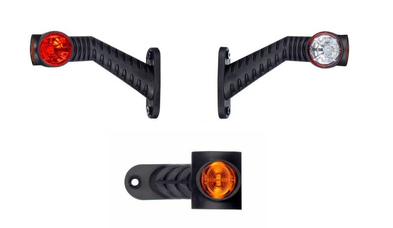 2 x LED Gummi Begrenzungsleuchte Seitenleuchte 12V 24V mit E-Prüfzeichen Positionsleuchte Auto LKW PKW Wohnwagen KFZ Lampe Leuchte Licht Weiß Rot Orange von Web Truck