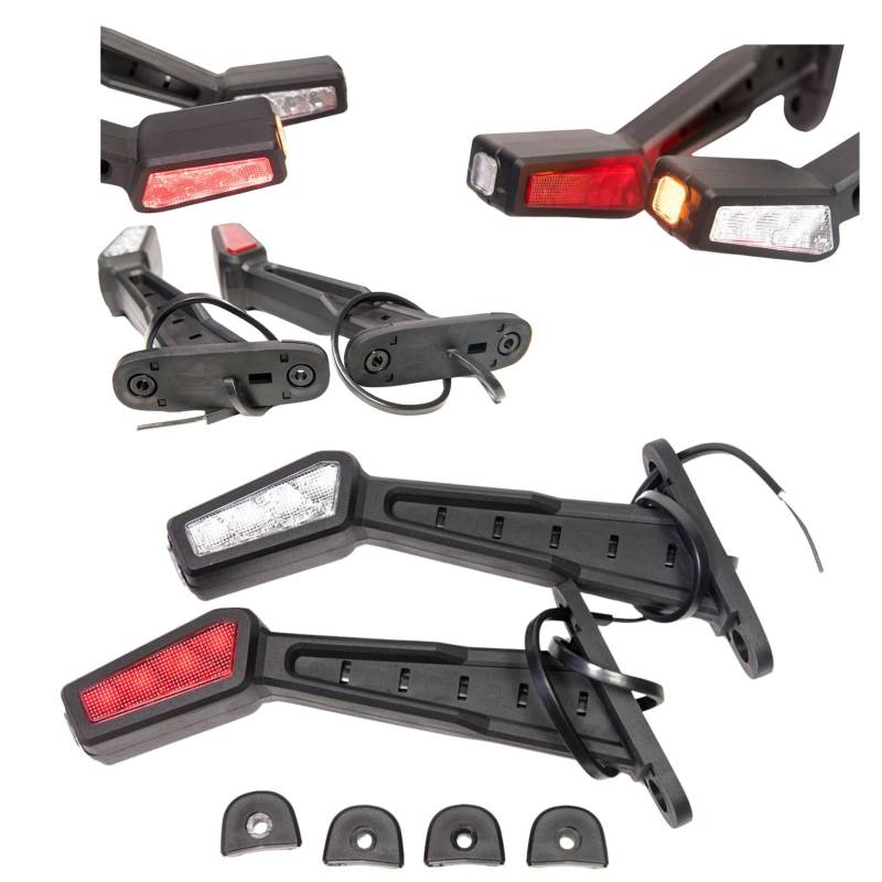 LED Gummi Begrenzungsleuchte Seitenleuchte 12V 24V x 2 mit Positionsleuchte Auto LKW PKW Wohnwagen KFZ Lampe Leuchte Licht Weiß Rot Orange von Web Truck