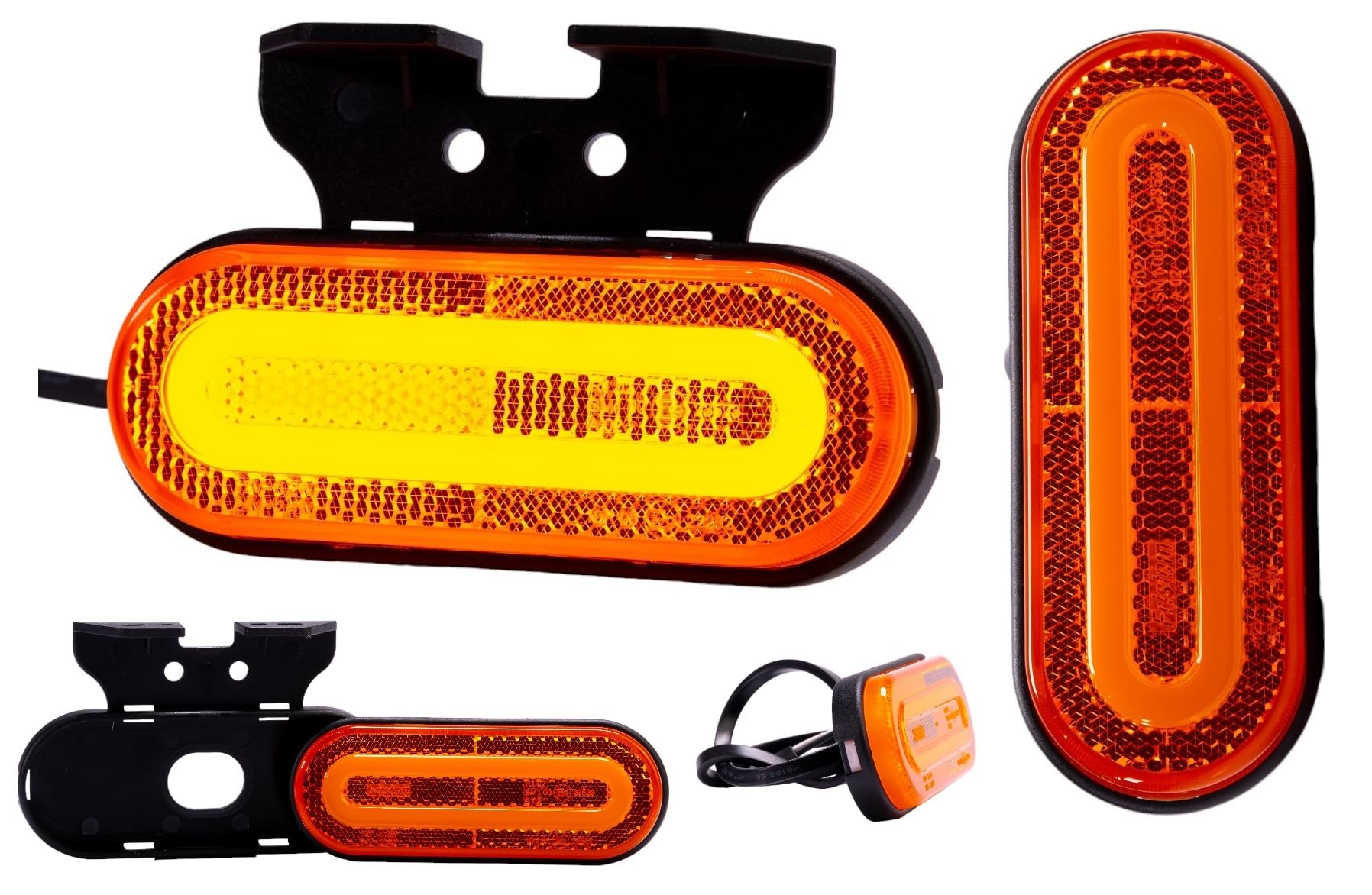 Web Truck 2 x LED-Seitenmarkierungsleuchte, Umrissleuchte flaches Orange Markierungslicht, 12 und 24 V, Positionslicht für Autos, LKWs, Anhänger, Wohnmobile und Wohnwagen von Web Truck