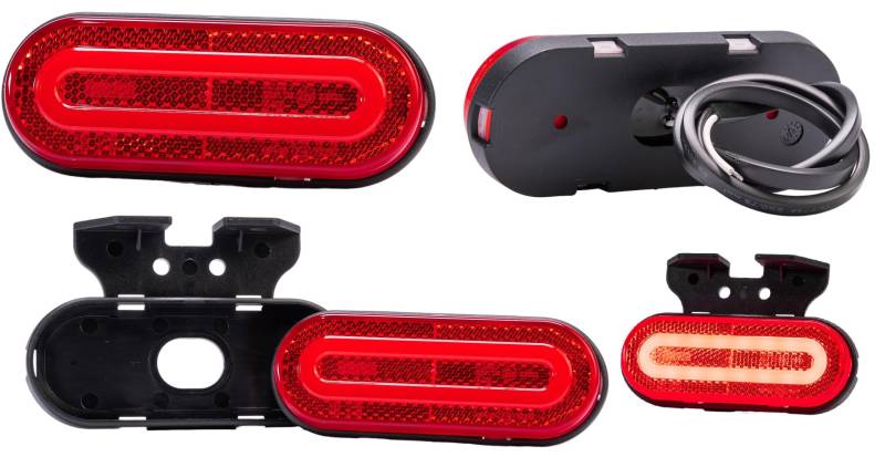 Web Truck 2 x LED-Seitenmarkierungsleuchte, Umrissleuchte flaches Rot Markierungslicht, 12 und 24 V, Positionslicht für Autos, LKWs, Anhänger, Wohnmobile und Wohnwagen von Web Truck