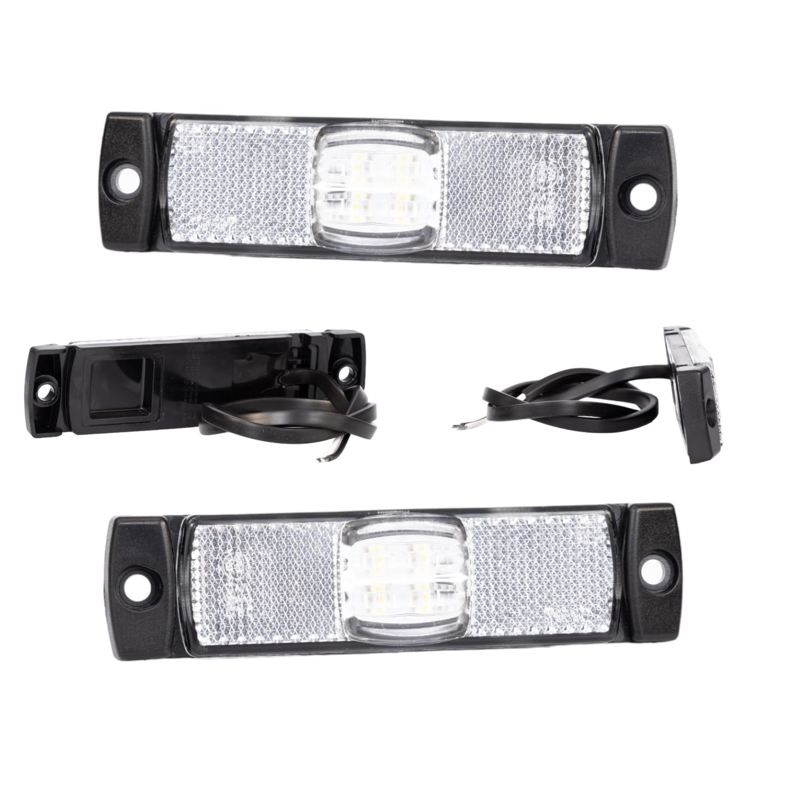 Web Truck 2 x LED-Seitenmarkierungsleuchte, flaches weißes Markierungslicht, 12 und 24 V, Positionslicht für Autos, LKWs, Anhänger, Wohnmobile und Wohnwagen von Web Truck