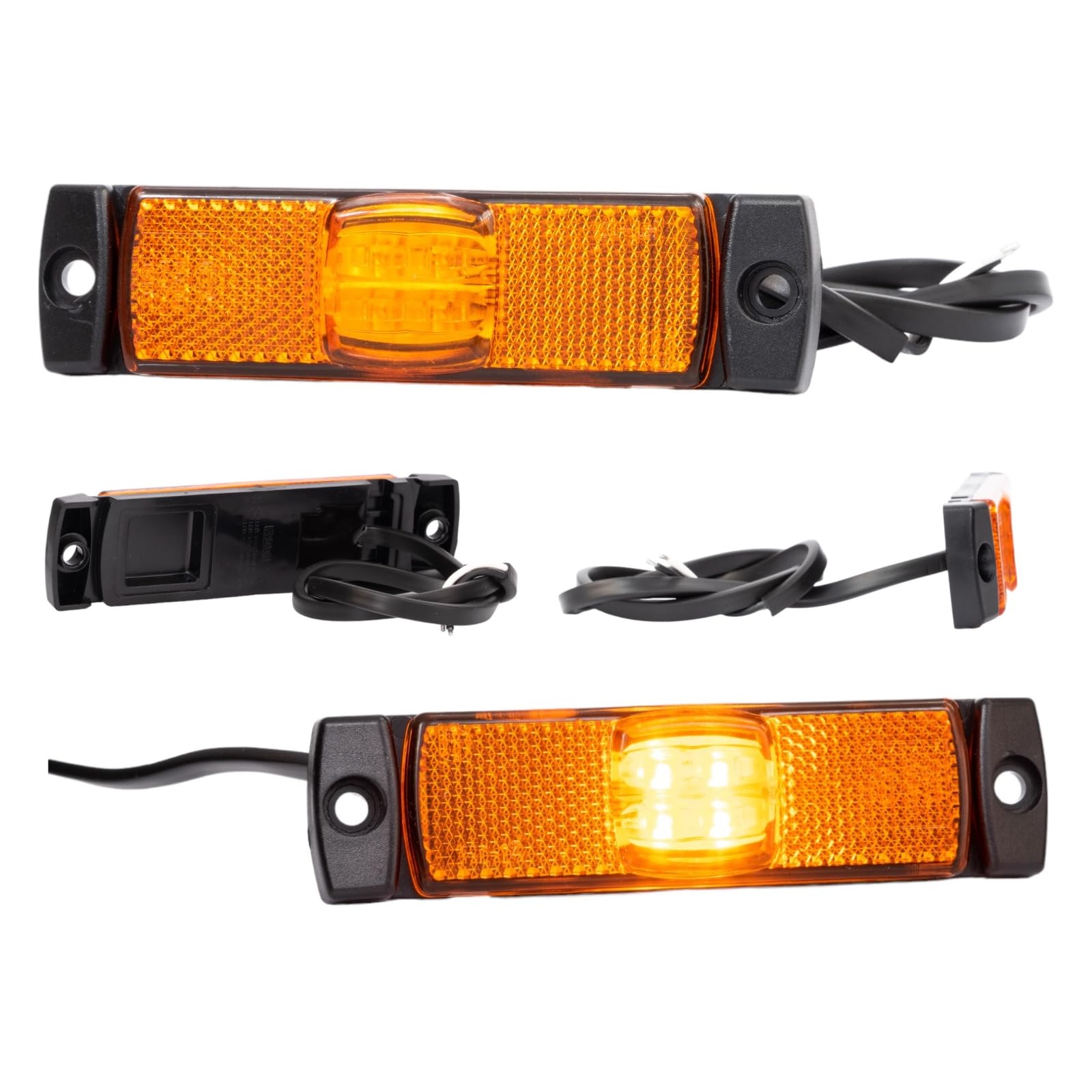 Web Truck 2 x LED Seitenmarkierungsleuchte Wohnung Orange 12 und 24 Volt Begrenzungsleuchte Positionsleuchte mit für PKW LKW Anhänger Wohnmobil Wohnwagen von Web Truck