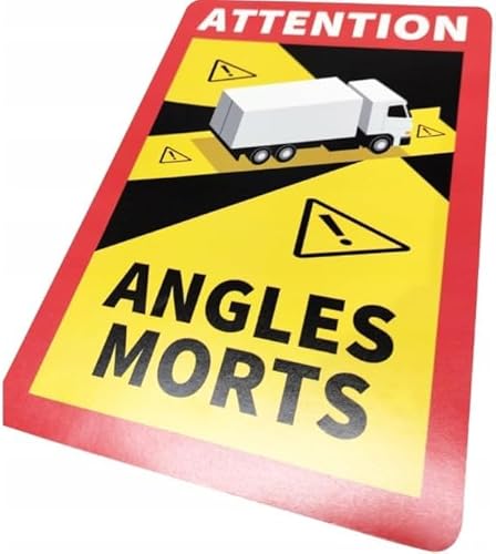 3 Stück Attention Angles Morts Magnetschilder 25 x 17 cm Magnet für LKW und Wohnwagen Warntafel Hinweiszeichen Schild Frankreich mit UV Schutz von Web Truck