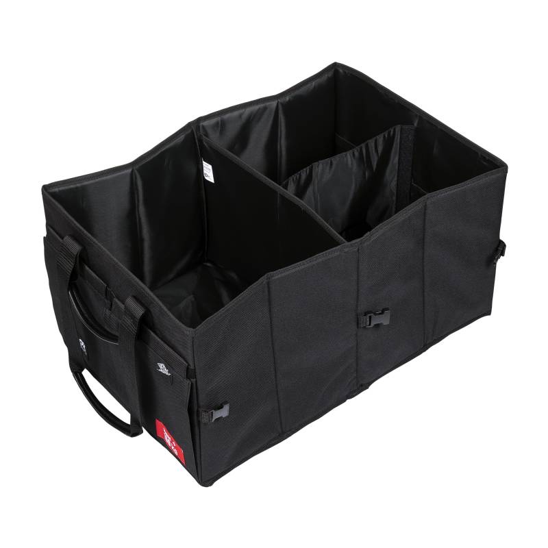 WEDO 582531 Kofferraumtasche Big Box Shopper (XL, Polyester, 60 x 40 x 30 cm, fasst ca. 72 Liter, Innen- & Außentaschen, Klettverschluss, Schnellverschluss, faltbar, mind. 100 kg Traglast) schwarz von WEDO