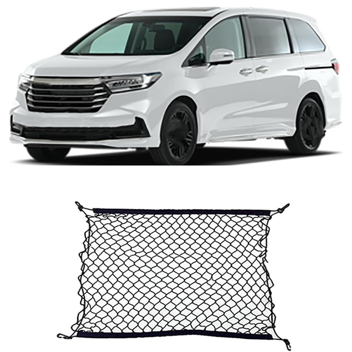 Auto Gepäcknetz Kofferraumnetz für Honda Odyssey Luxury RB3 4 2009-2013, Einfacher Strapazierfähige Hohe Tragfähigkeit Gepäckschutznetz von Weelii