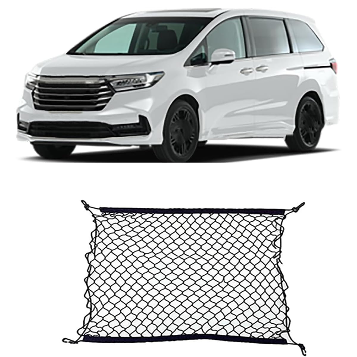 Auto Gepäcknetz Kofferraumnetz für Honda Odyssey RC1 RC2 RC4 2014-2023, Einfacher Strapazierfähige Hohe Tragfähigkeit Gepäckschutznetz von Weelii